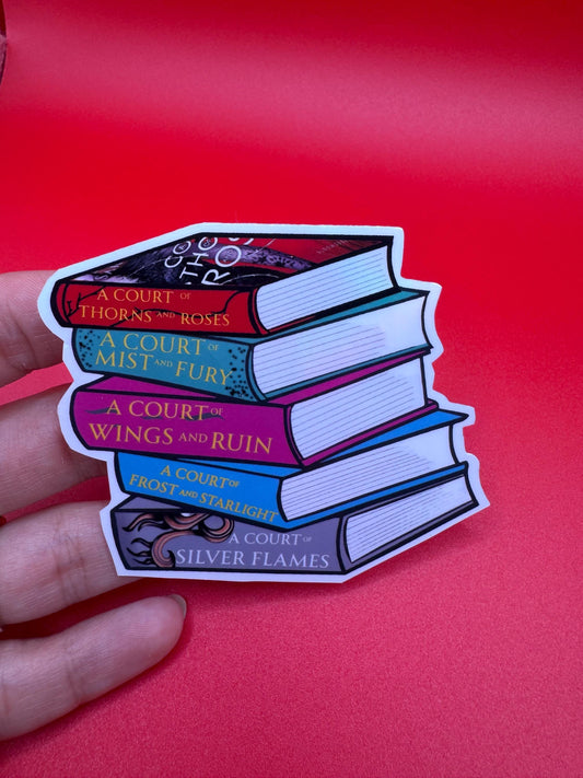 ACOTAR Series Sticker – Waterproof Vinyl Book Stack Decal