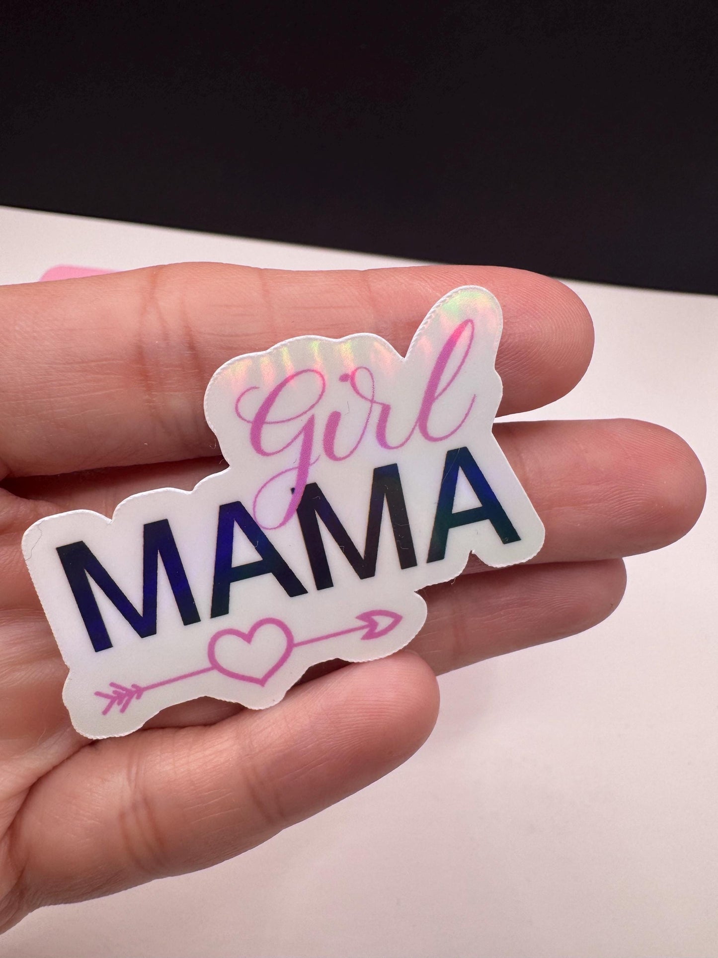 Pink Girl Mama Sticker: Waterproof Vinyl Mom Life Decal