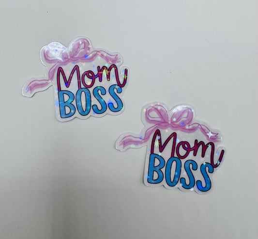 Mom Boss Sticker – Girly Vinyl Laptop Decal