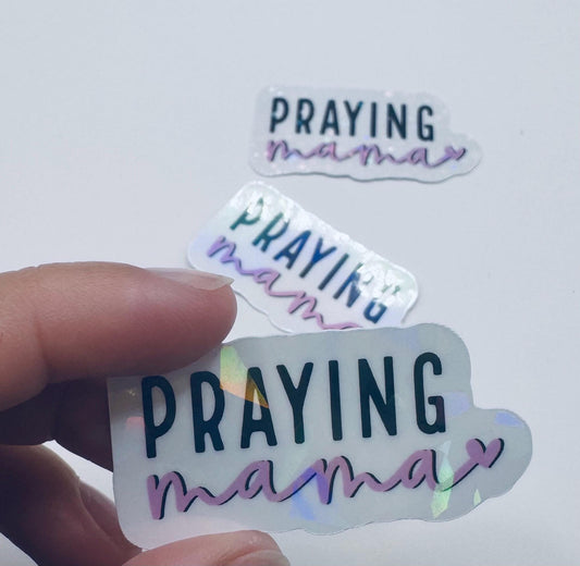 Praying Mama Sticker – Waterproof Vinyl Decal, Christian Mom Gift