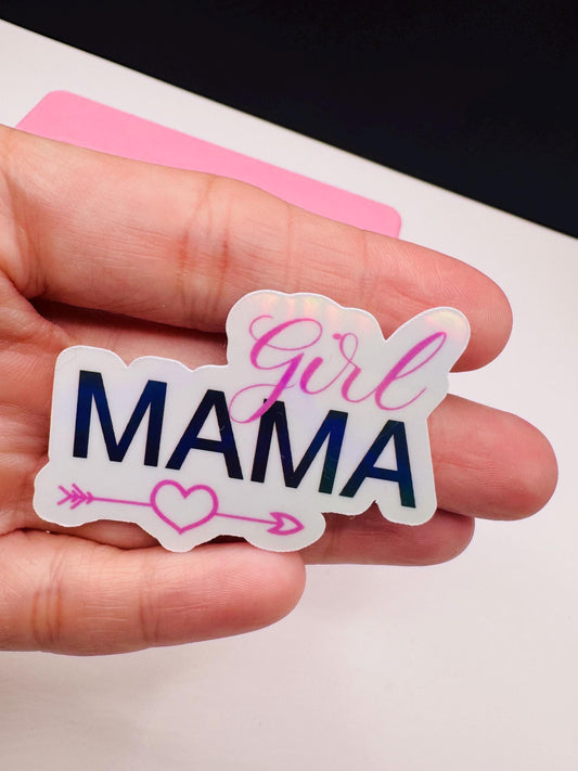Pink Girl Mama Sticker: Waterproof Vinyl Mom Life Decal