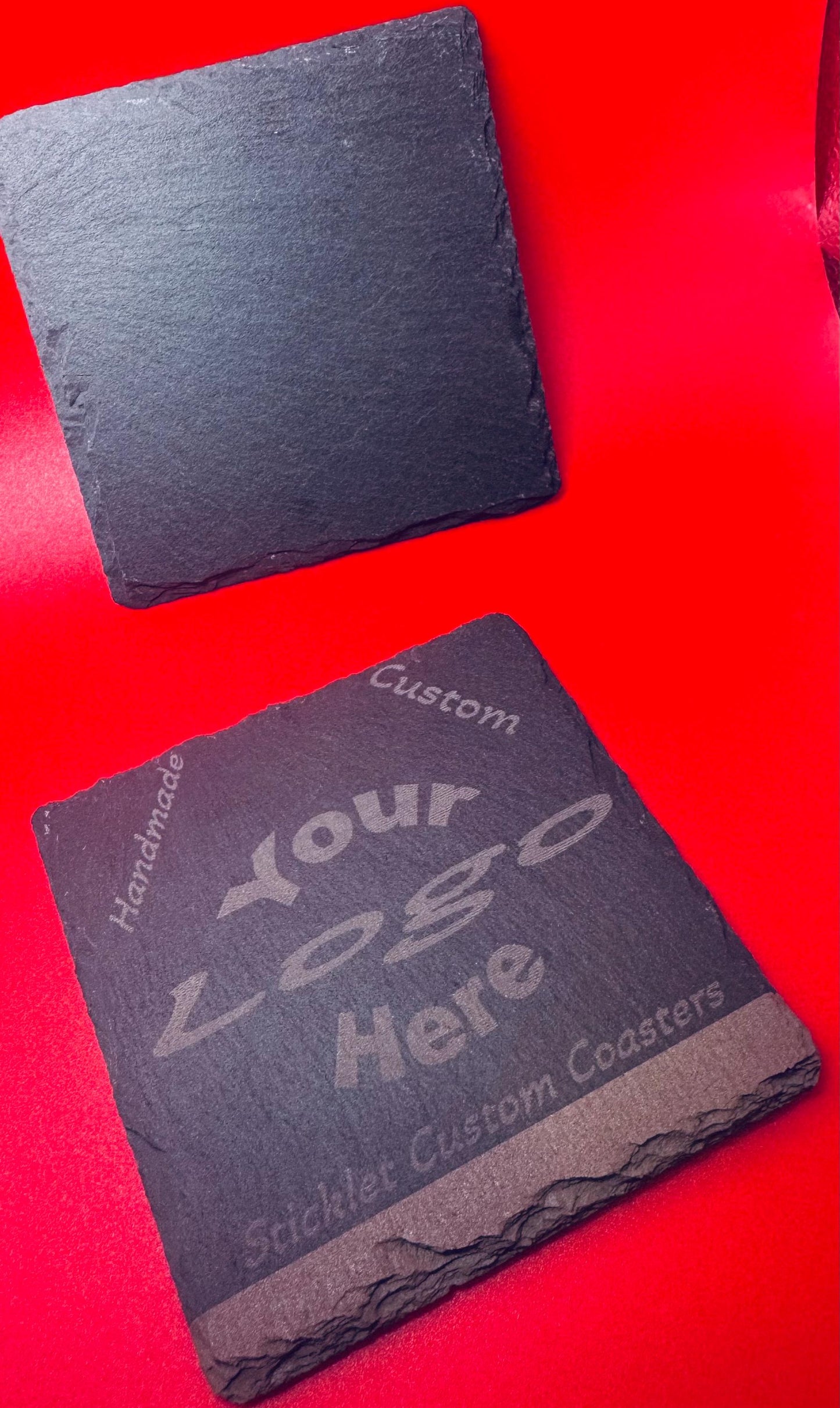 Laser Engraved Slate Coasters – Personalized Rustic Home Decor