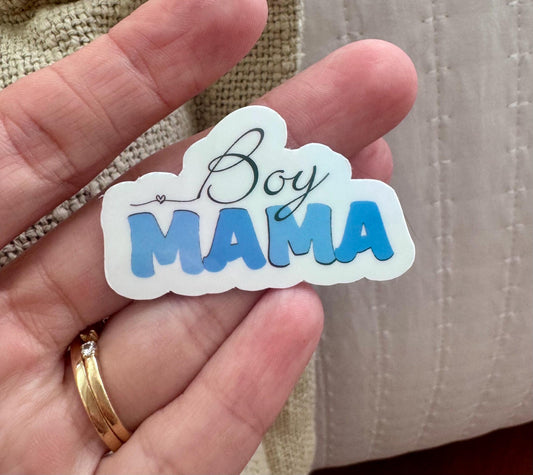 Boy Mom Sticker: Waterproof Vinyl Decal with Pink Bow
