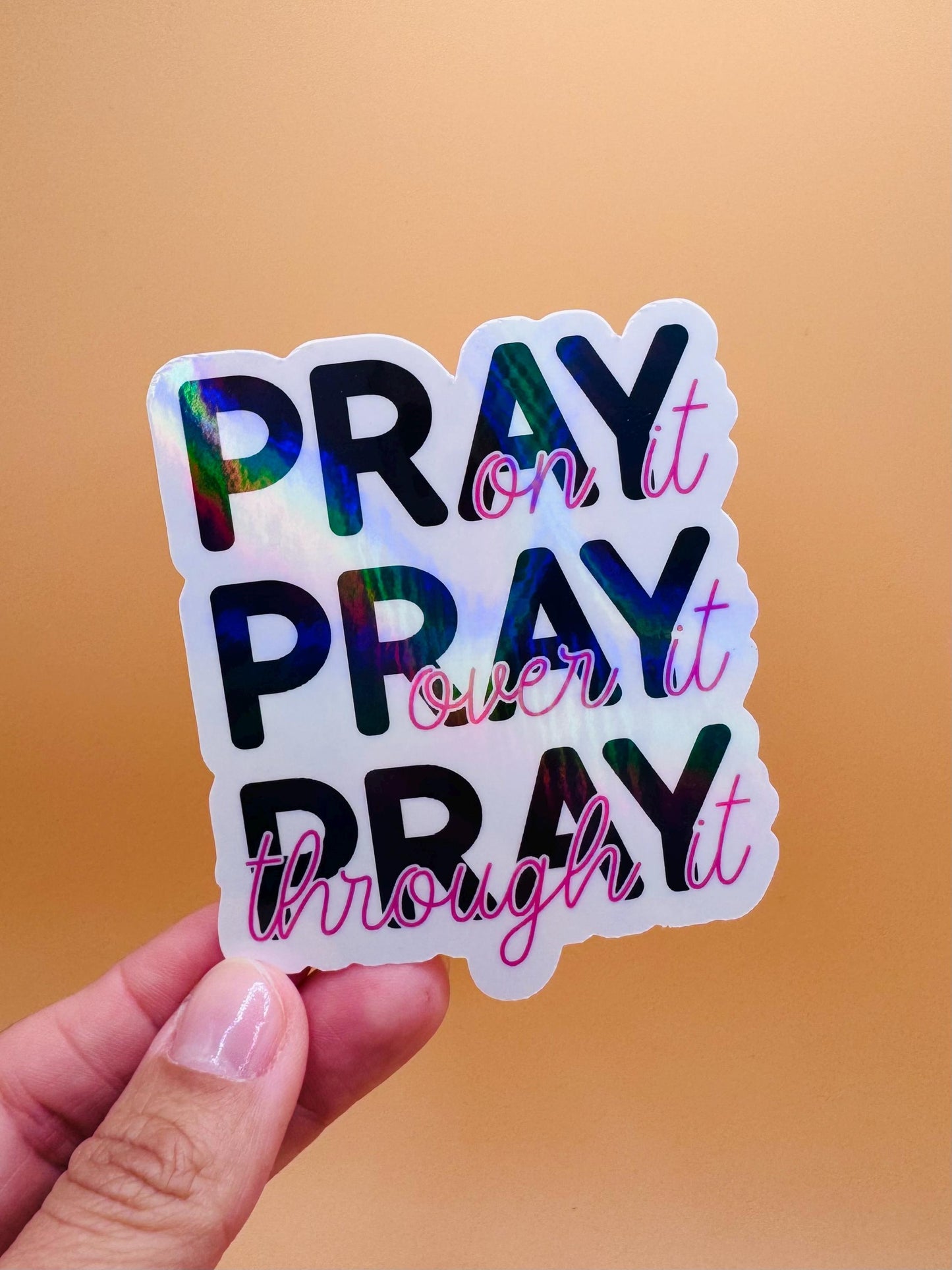 Pray For It Vinyl Sticker, Faith-Based Waterproof Decal