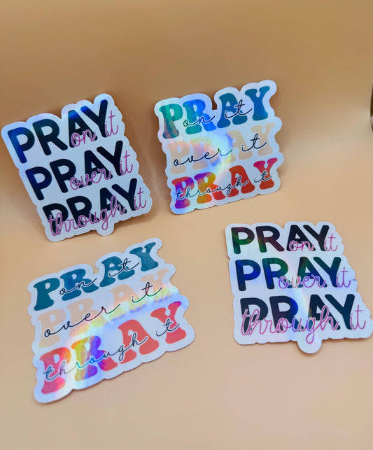 Pray For It Vinyl Sticker, Faith-Based Waterproof Decal