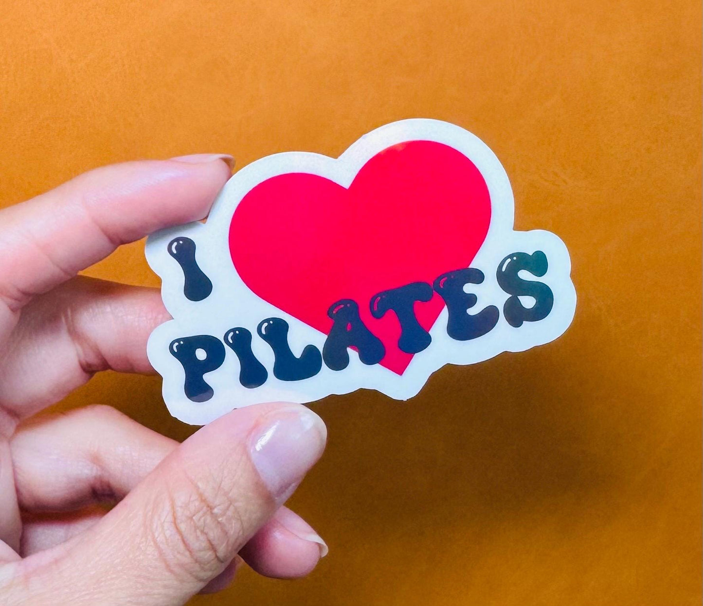 I Love Pilates Vinyl Sticker, Waterproof Decal