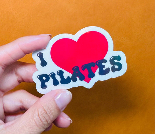 I Love Pilates Vinyl Sticker, Waterproof Decal