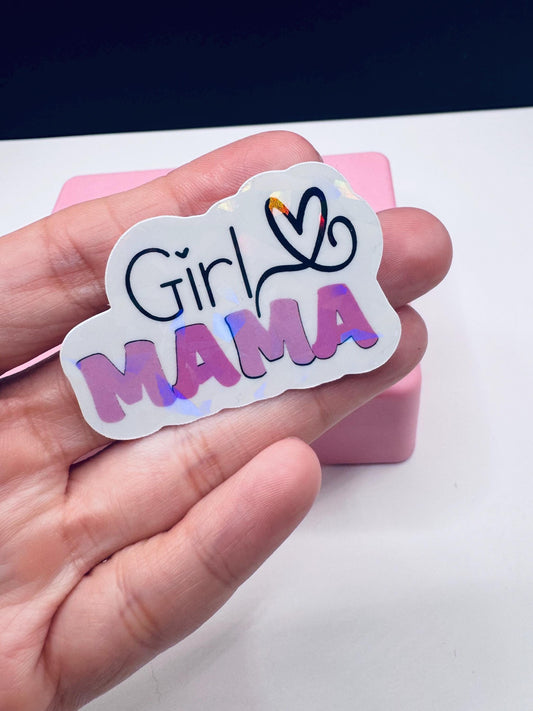 Pink Girl Mama Sticker: Waterproof Vinyl Mom Life Decal