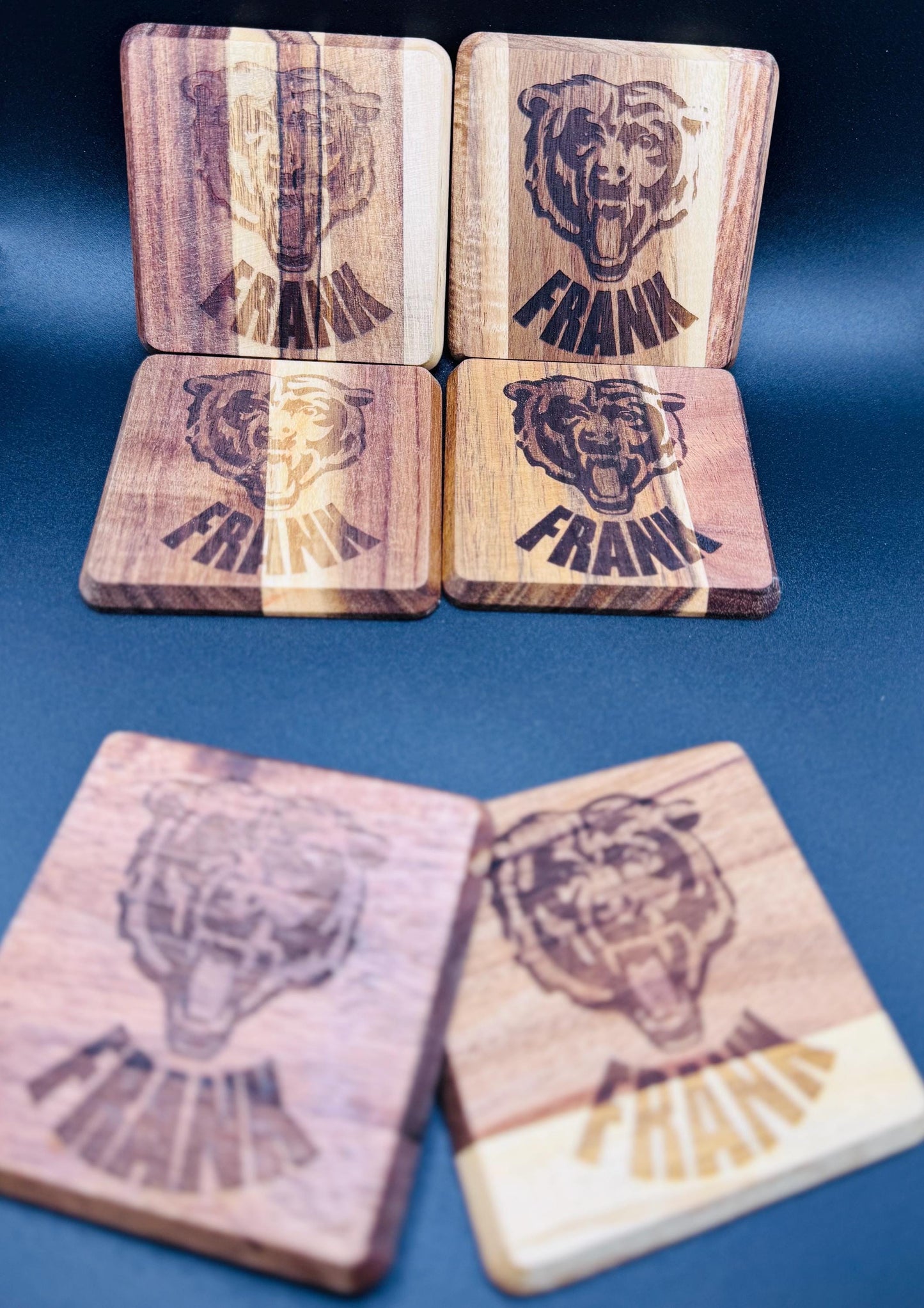 Custom Laser Engraved Wooden Coasters – Personalized Drink Coasters for Weddings, Anniversaries, Housewarming, or Gifts