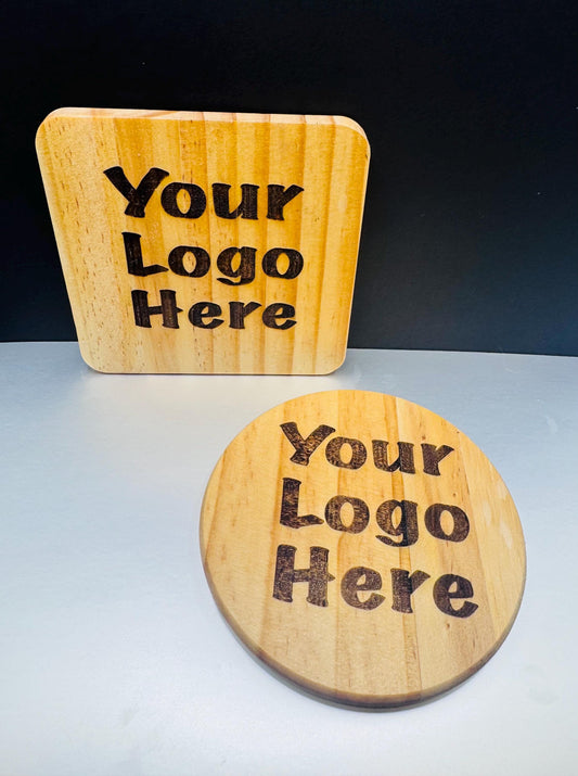 Custom Laser Engraved Wooden Coasters – Personalized Drink Coasters for Weddings, Anniversaries, Housewarming, or Gifts