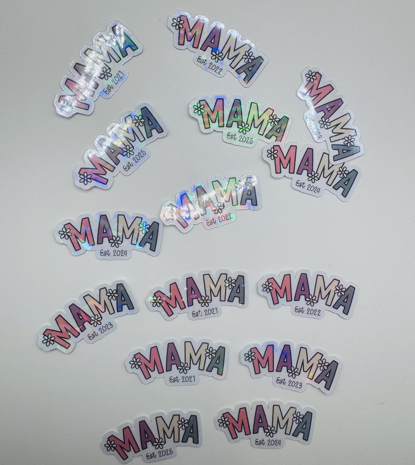 Custom Mama Est. [Year] Sticker – Waterproof Mom Life Decal