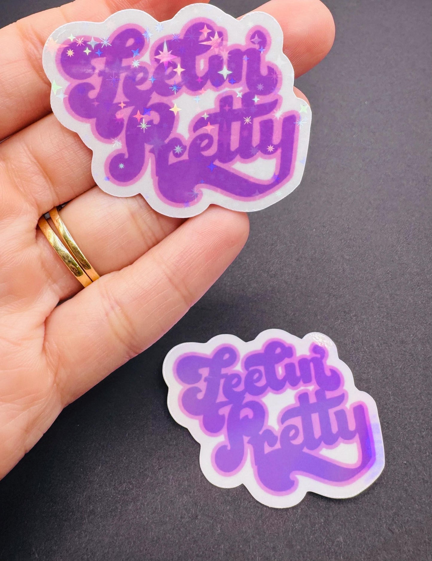 Feelin’ Pretty Sticker – Girly Waterproof Vinyl Decal