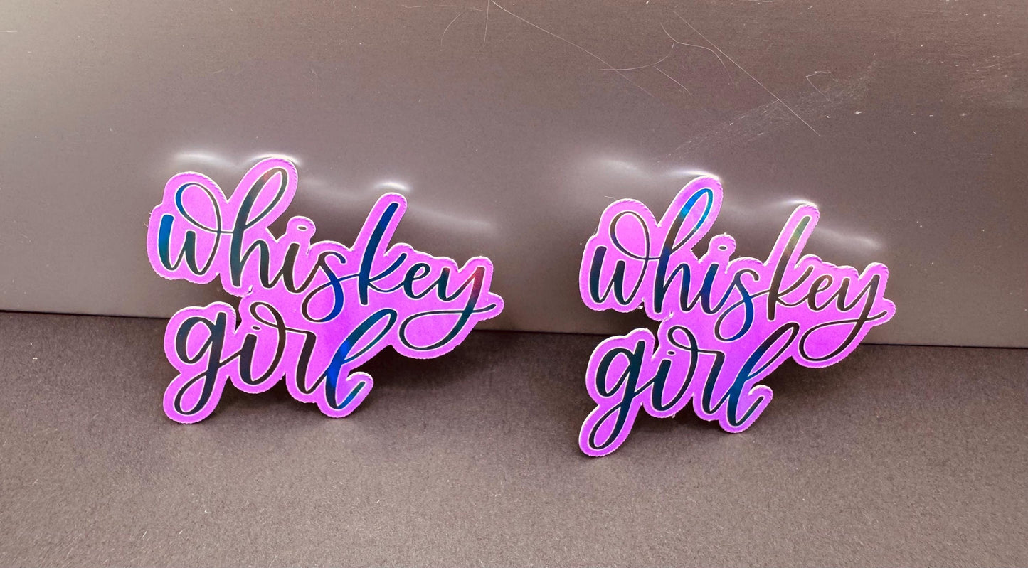 Whiskey Girl Sticker: Purple Vinyl Decal - Waterproof Laptop & Water Bottle