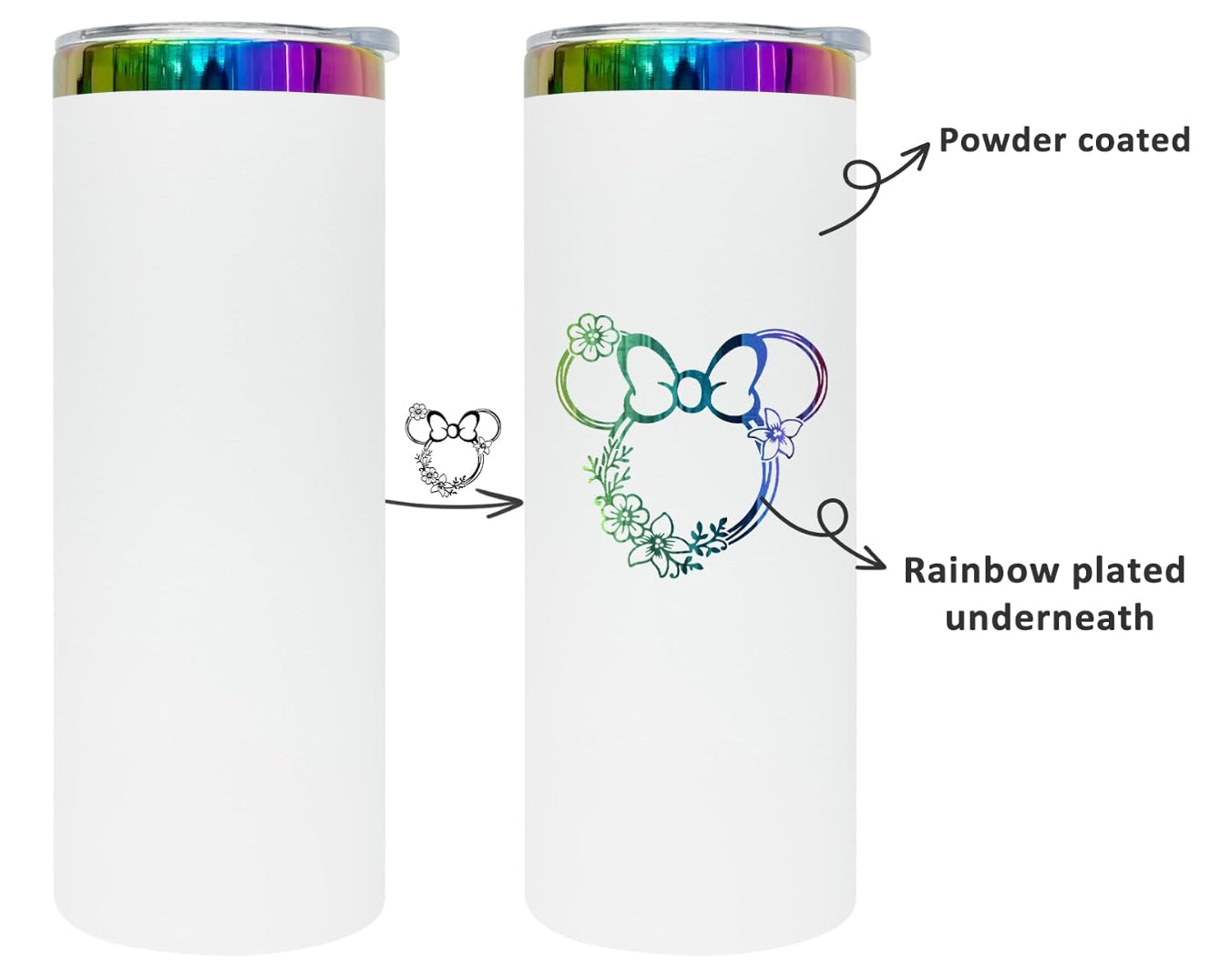 First 3 free - Custom Iridescent Slim Tumbler