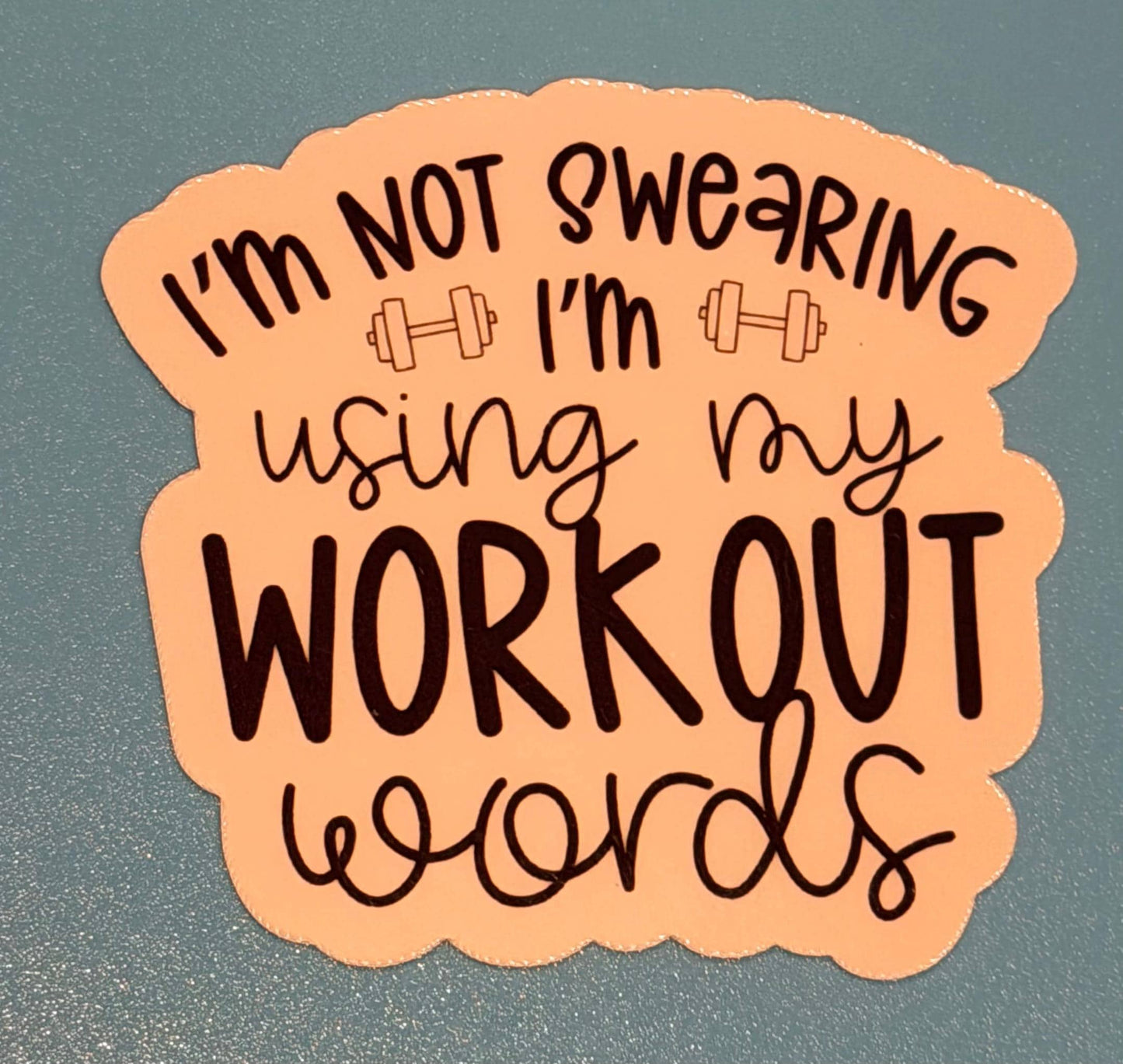 Workout Words, Waterproof Vinyl Sticker for Laptops, Water Bottles
