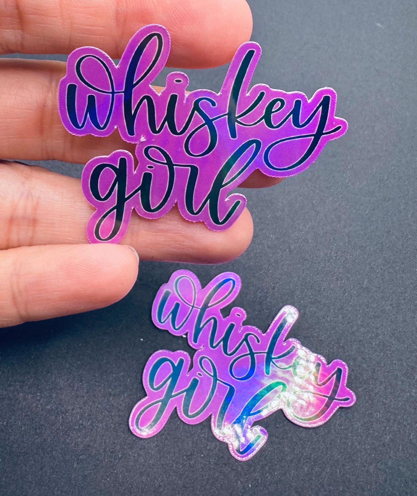 Whiskey Girl Sticker: Purple Vinyl Decal - Waterproof Laptop & Water Bottle