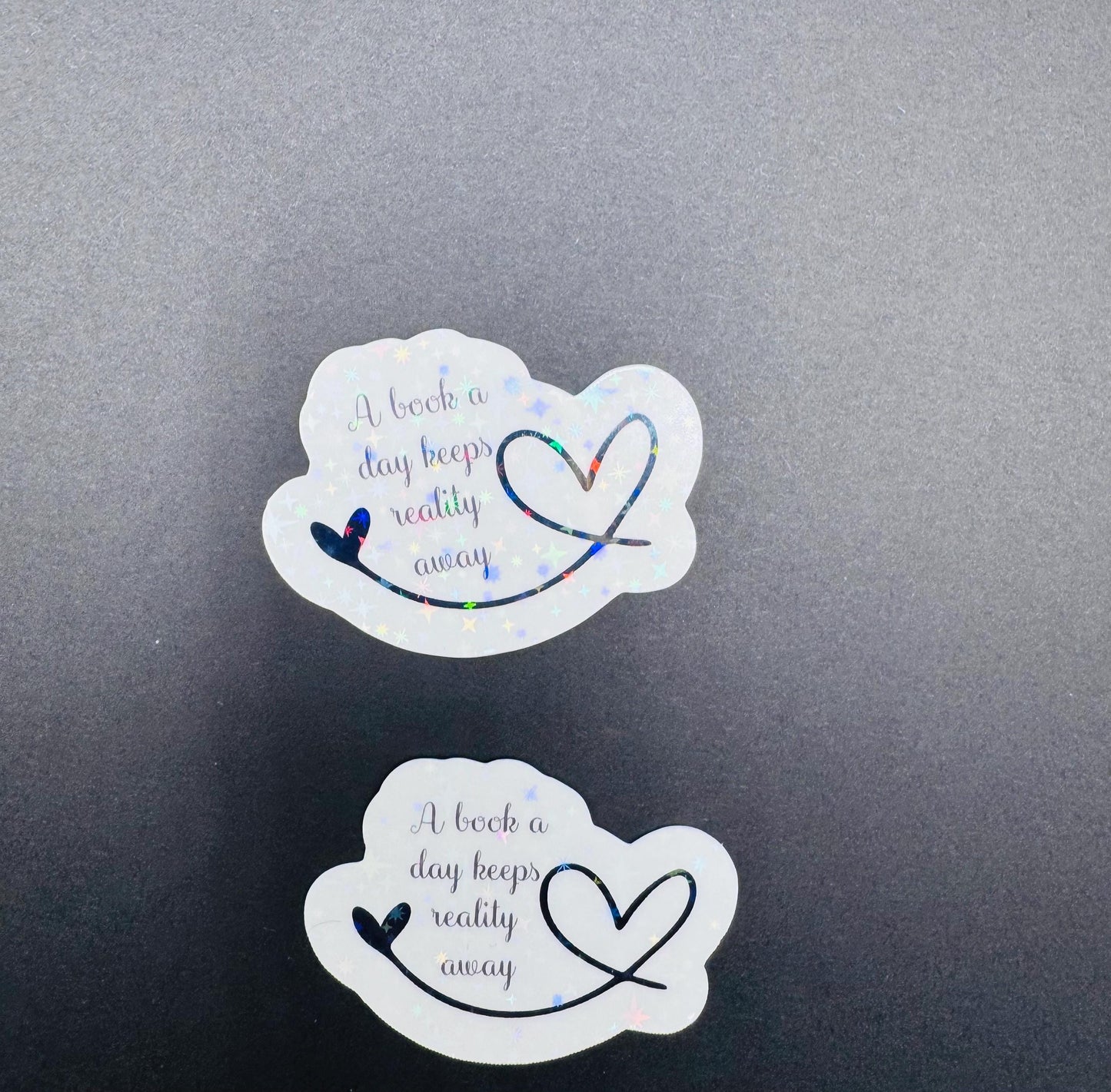Book Lover Vinyl Sticker - A Book a Day Keeps Reality Away