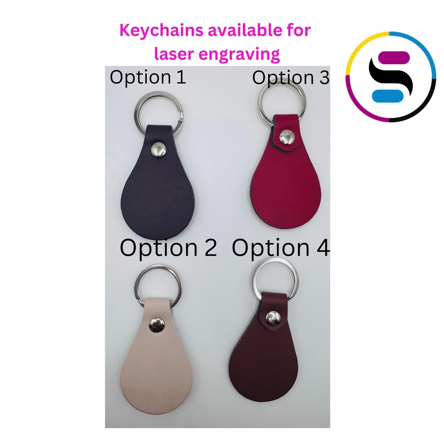 Personalized Faux Leather Keychain – Custom Engraved Gift