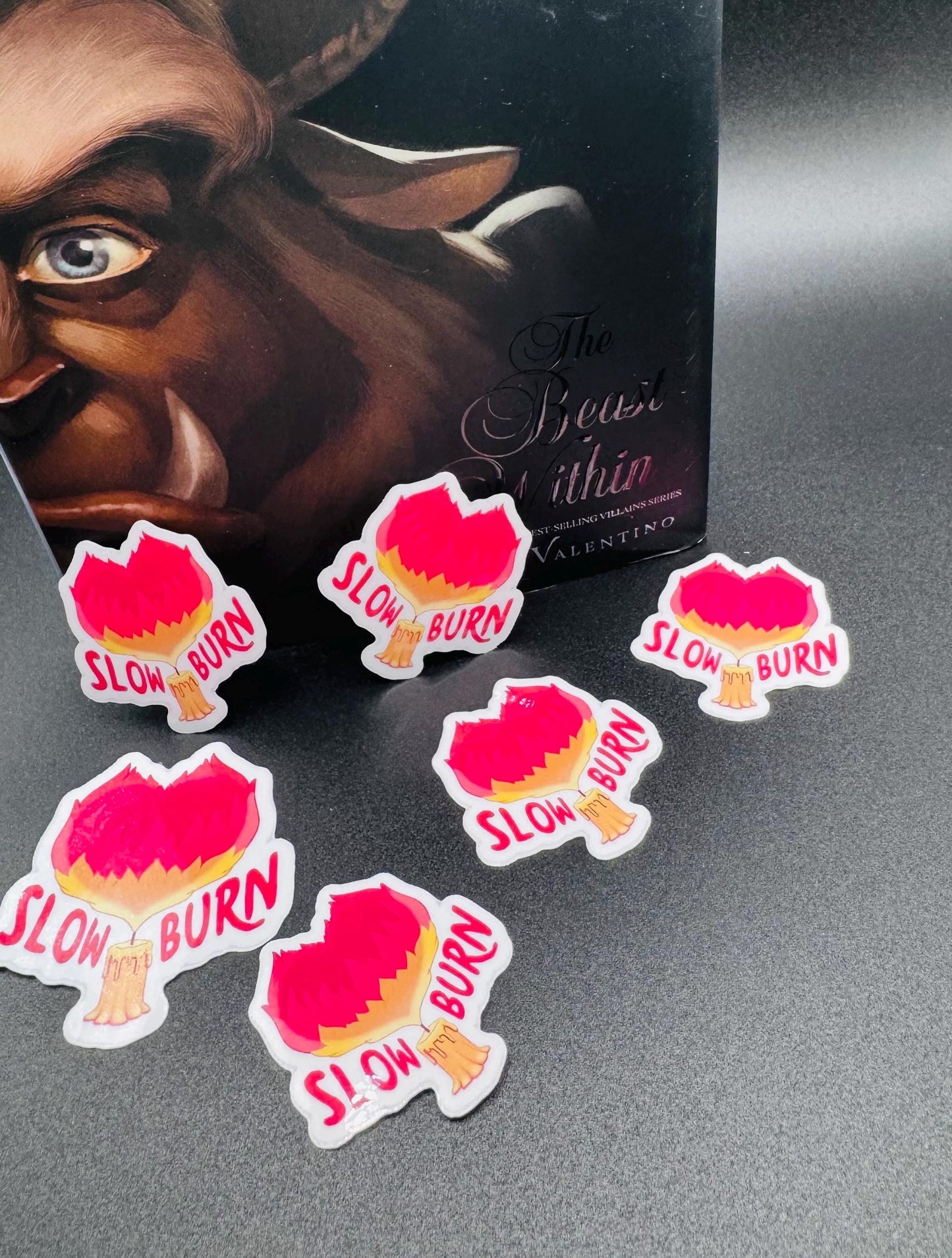 Slow Burn Sticker – Romance Trope Vinyl Decal for Book Lovers