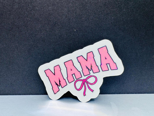Mama Pink Bow Sticker – Mom Life Waterproof Vinyl Decal