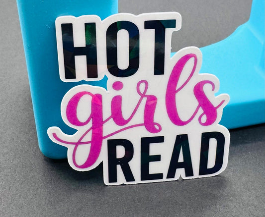 Hot Girls Read Vinyl Sticker, Book Lover Gift