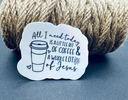 Faith & Coffee Vinyl Sticker: Jesus Lover Gift, Waterproof Decal